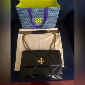 Tory Burch Kira Diamond Quilt  Convertible Shoulder Bag Black- beautiful!